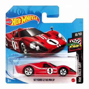 Машинка Базовая Hot Wheels '67 Ford GT-40 MK.IV Race Day 1:64 GRX30 Red