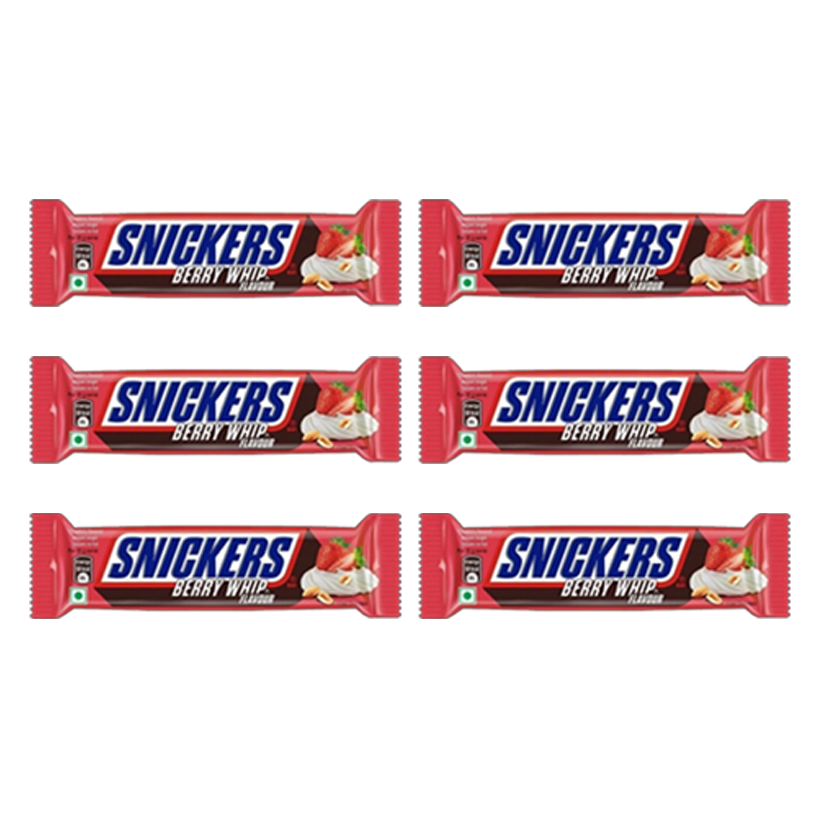 Набір Батончик 6шт Snickers Полуниця Berry Whip 40g - Retromagaz