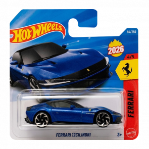 Машинка Базовая Hot Wheels Ferrari 12Cilindri Ferrari 1:64 JJL37 Blue - Retromagaz