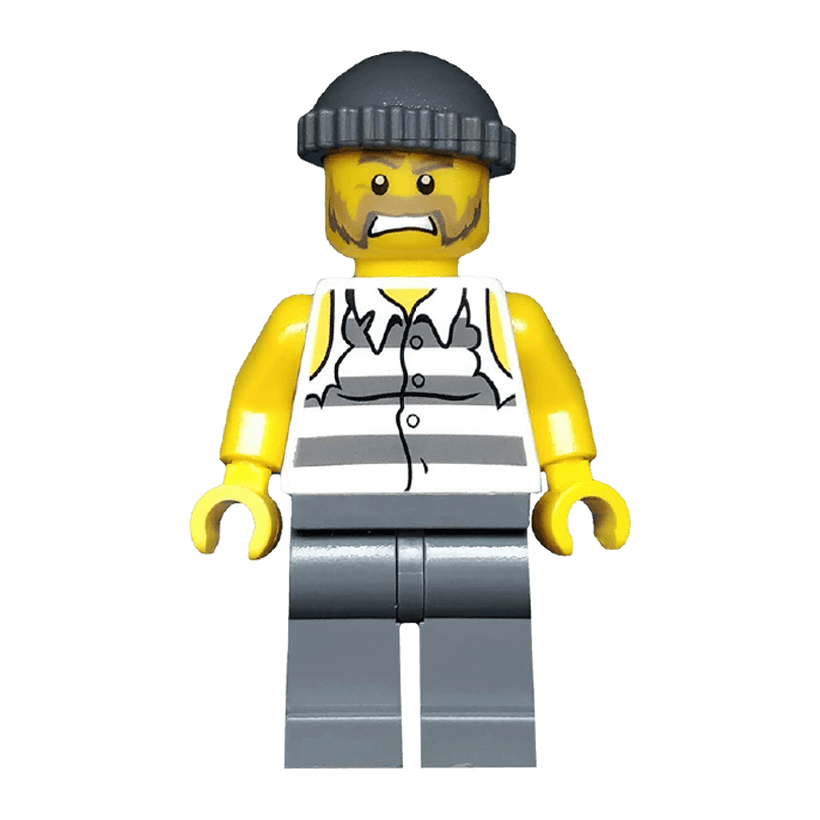 Фігурка Lego Police 973pb0987 Prisoner Shirt with Stripes City cty0481 Б/У - Retromagaz