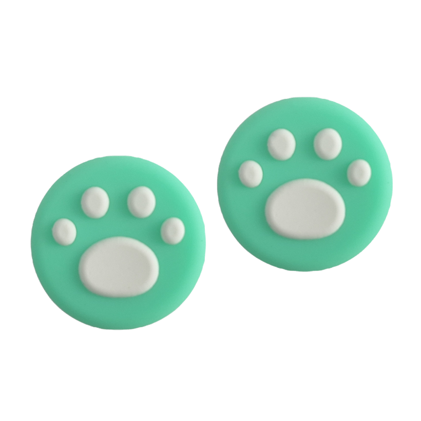 Накладки на Стіки 2шт RMC Cat Paw Nintendo Switch Green - Retromagaz