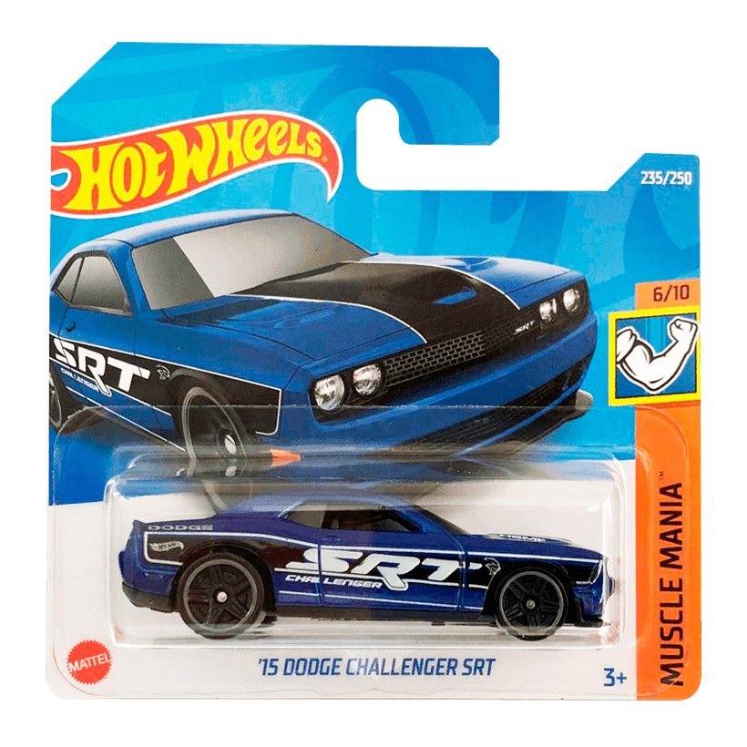Машинка Базова Hot Wheels '15 Dodge Challenger SRT Muscle Mania 1:64 HCW30 Blue - Retromagaz