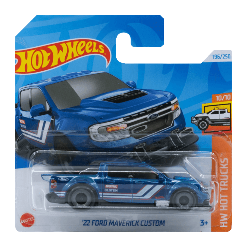 Машинка Базова Hot Wheels '22 Ford Maverick Custom Hot Trucks 1:64 HRY78 Blue - Retromagaz