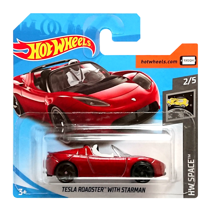 Машинка Базовая Hot Wheels Tesla Roadster With Starman Space 1:64 FYD29 Red - Retromagaz