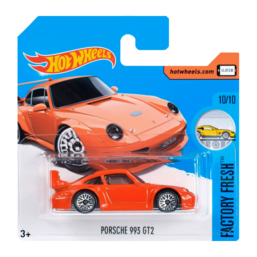 Машинка Базова Hot Wheels Porsche Porsche 993 GT2 Factory Fresh 1:64 DTX58 Orange - Retromagaz