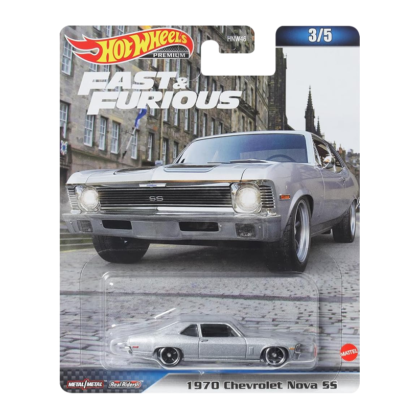Машинка Premium Hot Wheels 1970 Chevrolet Nova SS Fast & Furious 1:64 HNW54 Silver - Retromagaz