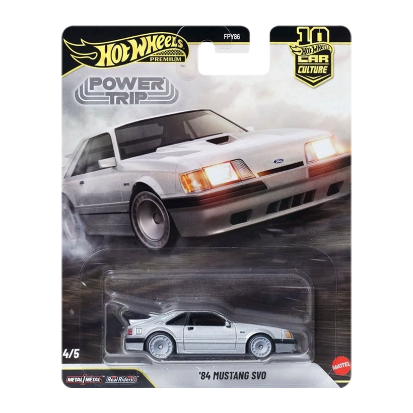 Машинка Premium Hot Wheels '84 Mustang SVO Power Trip 1:64 JKF31 Silver - Retromagaz