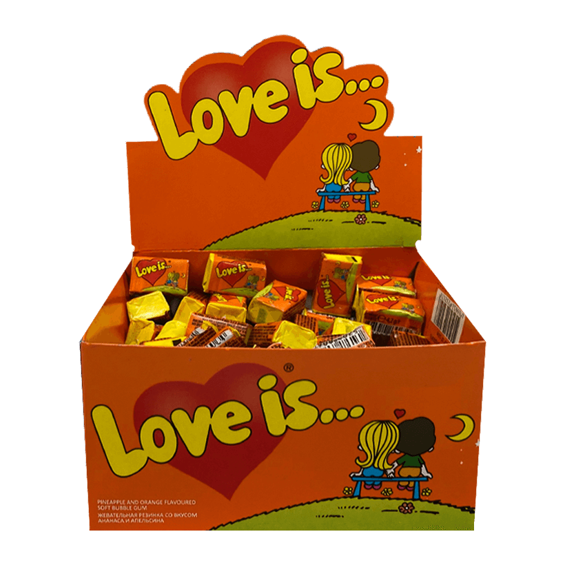 Набор Жевательная Резинка 100шт Love is... Апельсин Ананас 4,2g - Retromagaz