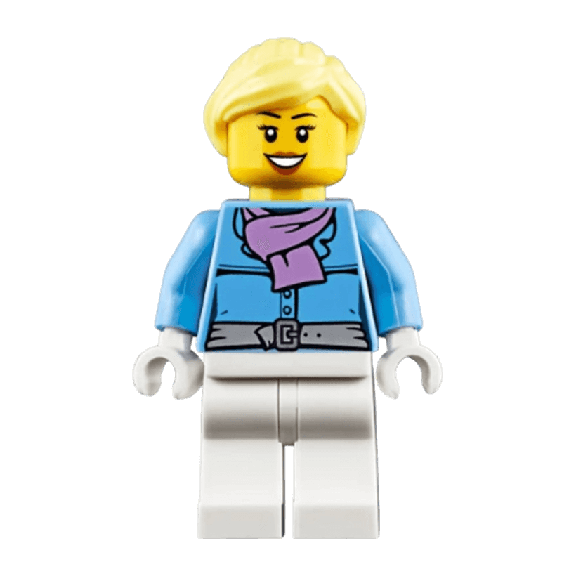 Фігурка Lego People 973pb3311 Female White Legs Parka with Medium Lavender Scarf City hol126 1 Б/У - Retromagaz