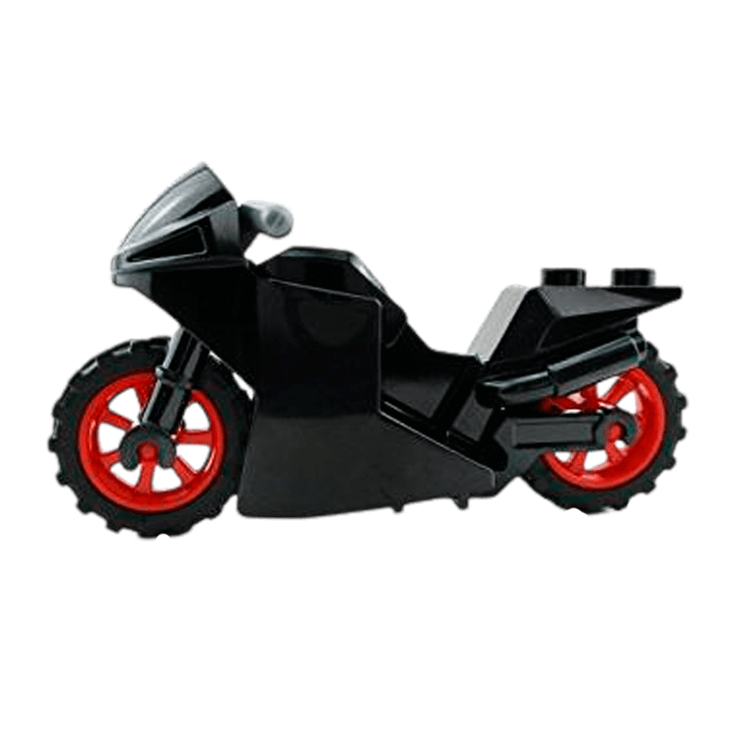 Транспорт Lego Мотоцикл Sport Bike Black Frame Red Wheels 18895c07 Black Б/У - Retromagaz