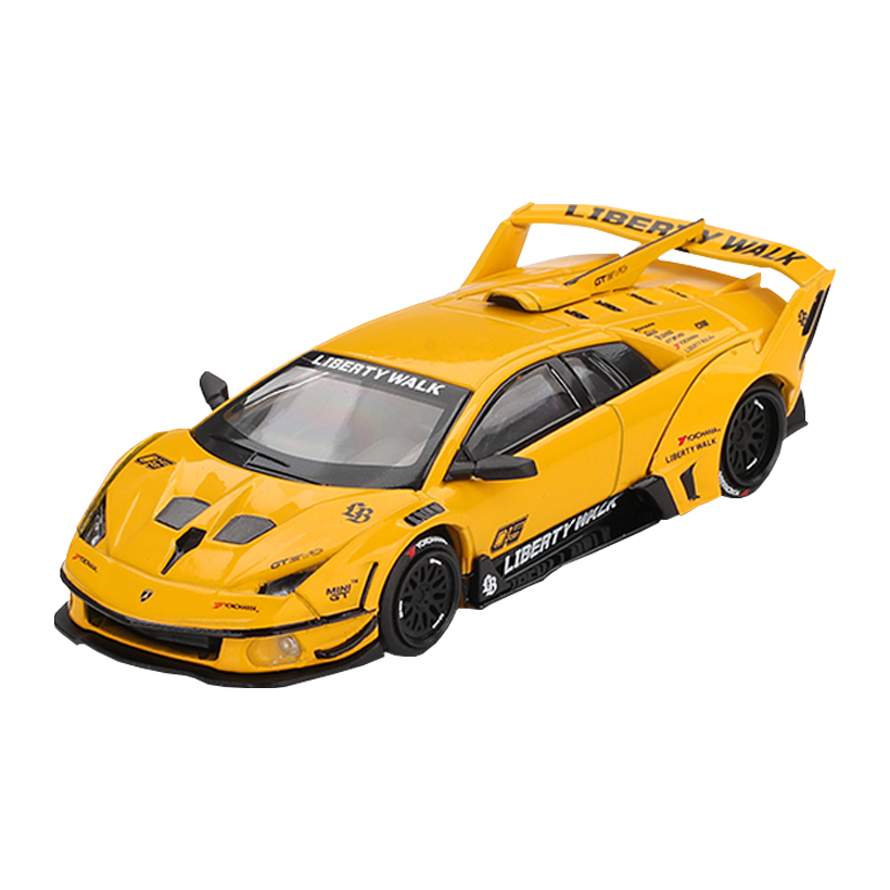 Машинка Premium MINI GT Lamborghini LB-Silhouette WORKS MURCIELAGO GT Evo №1135 1:64 MGT01135 Yellow - Retromagaz
