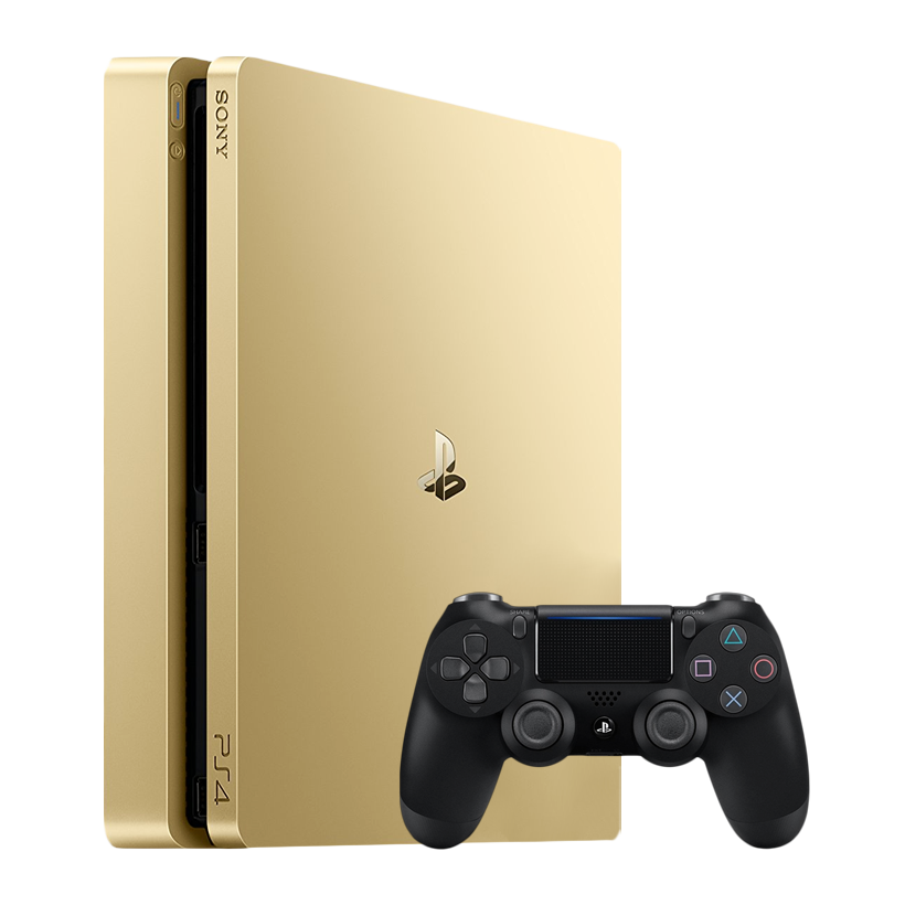 Набор Консоль Sony PlayStation 4 Slim 500GB Gold Б/У  + Геймпад Беспроводной DualShock 4 Version 2 Black - Retromagaz