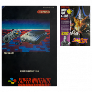 Інструкція Nintendo SNES PAL Version + Постер Star Fox Black Б/У