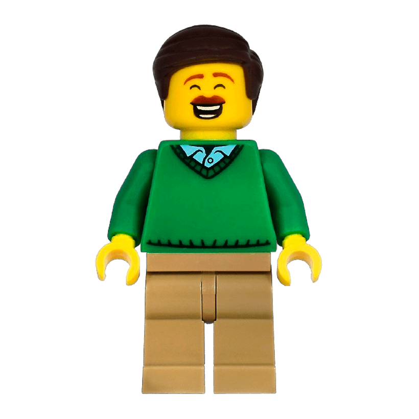 Фігурка Lego People 973pb4273 Dad Green V-Neck Sweater City cty1217 Б/У - Retromagaz