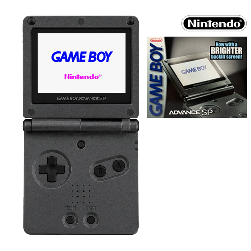 Консоль Nintendo Game Boy Advance SP AGS-101 с Логотипом Graphite Black + Документация + Коробка Б/У - Retromagaz