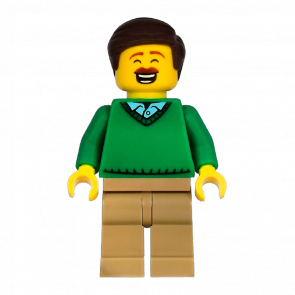 Фигурка Lego 973pb4273 Dad Green V-Neck Sweater City People cty1217 Б/У - Retromagaz