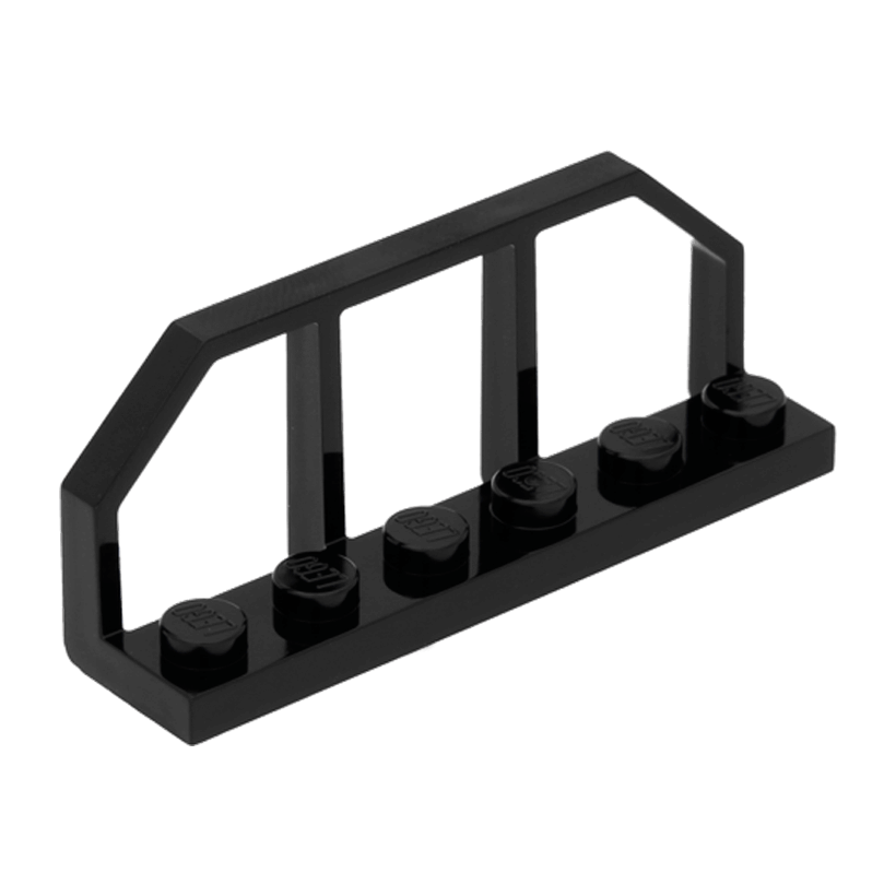 Пластина 10шт Lego Модифицированная with Train Wagon End 1 x 6 6583 6271649 658326 Black Б/У - Retromagaz