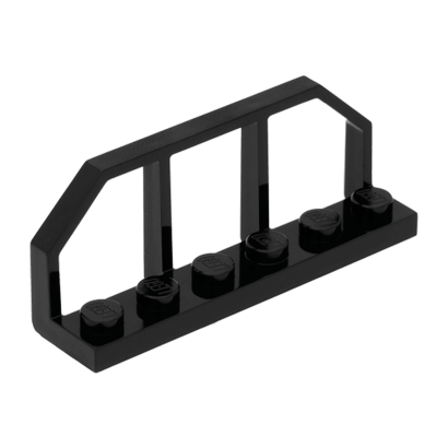 Пластина Lego with Train Wagon End Модифицированная 1 x 6 6583 6271649 658326 Black 10шт Б/У - Retromagaz