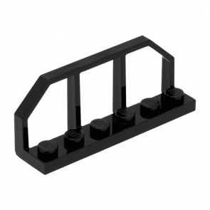 Пластина Lego with Train Wagon End Модифікована 1 x 6 6583 6271649 658326 Black 10шт Б/У - Retromagaz