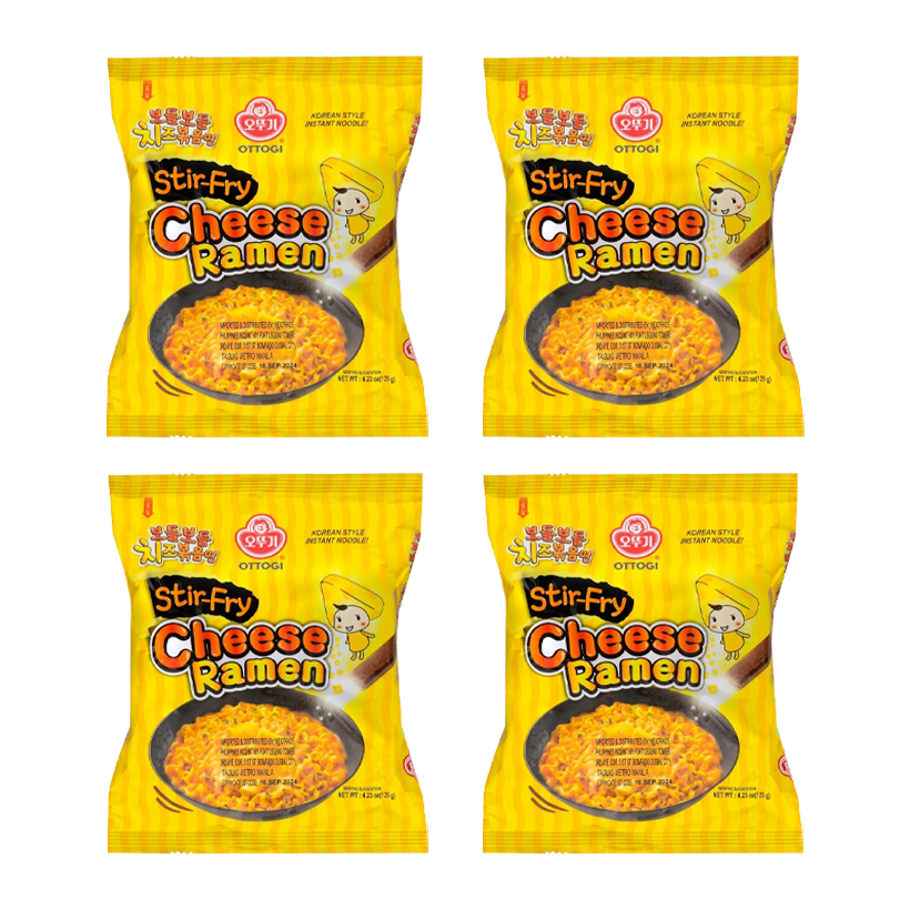 Набор Лапша 4шт Ottogi Stir Fry Рамьон с Сыром Неострая 120g - Retromagaz