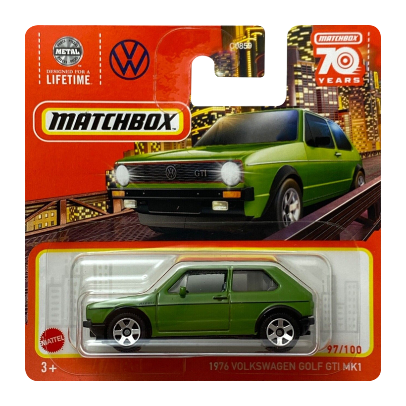 Машинка Большой Город Matchbox 1976 Volkswagen Golf GTI MK1 Metro 1:64 HLC96 Green - Retromagaz