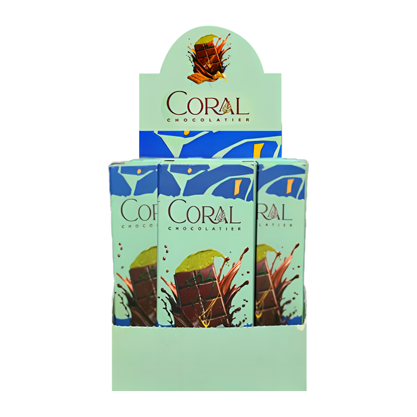 Набір Шоколад 36шт Coral Дубайський з Фісташкою 30% 100g - Retromagaz