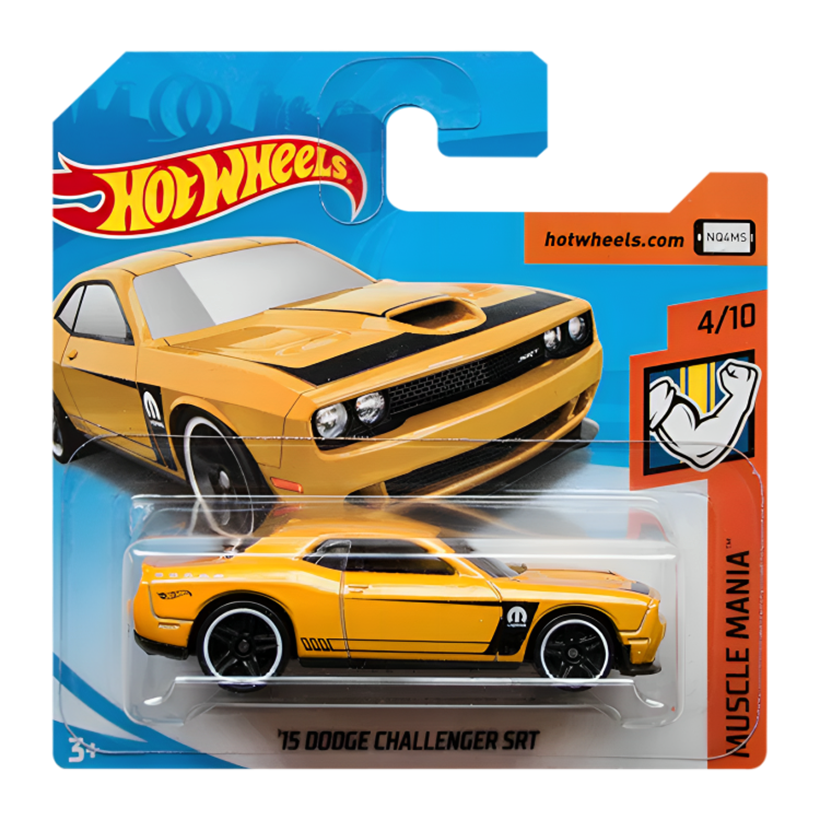 Машинка Базова Hot Wheels '15 Dodge Challenger SRT Muscle Mania 1:64 FKB06 Yellow - Retromagaz