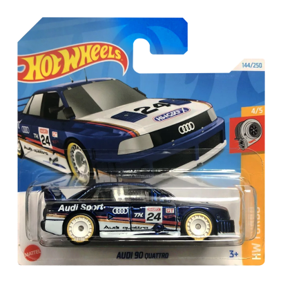 Машинка Базова Hot Wheels Audi '90 Quattro Super Treasure Hunt STH Turbo 1:64 HTF36 Blue - Retromagaz