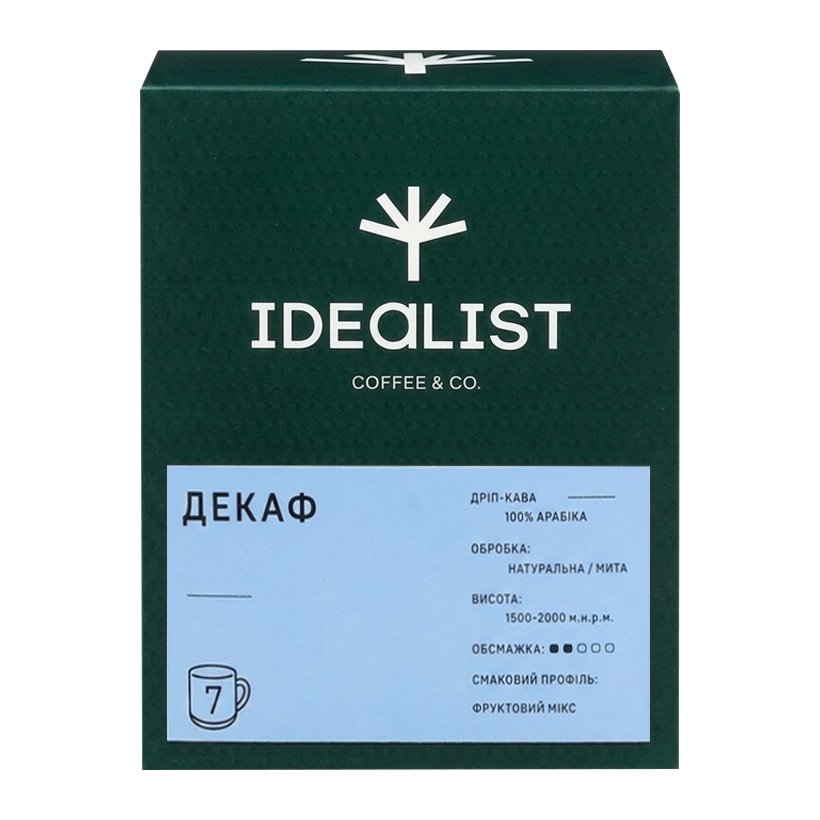 Дрип-кофе Idealist Coffee Co Decaf 7 Дрипов 84g - Retromagaz