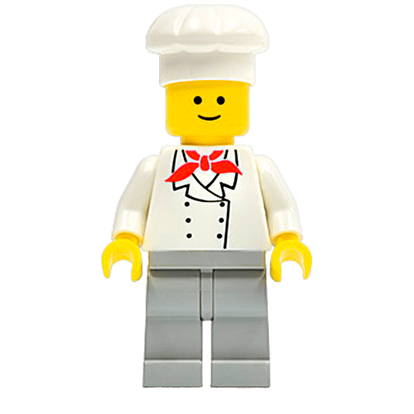 Фигурка Lego People 973px3 Chef Light Gray Legs City chef004 Б/У - Retromagaz