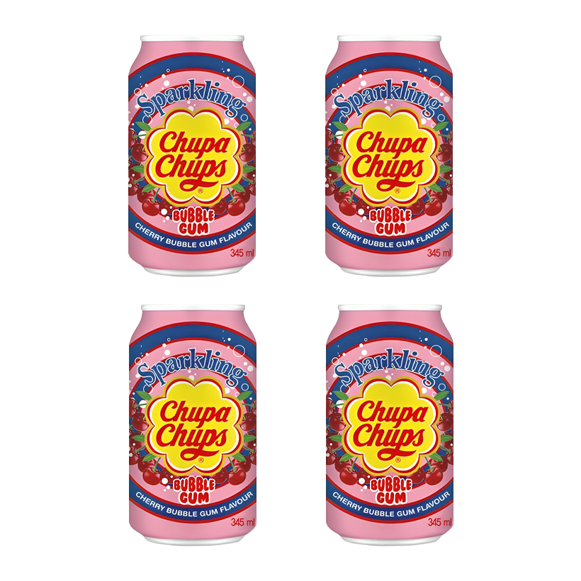 Набір Напій Chupa Chups 4шт Bubble Gum Flavour 345ml - Retromagaz