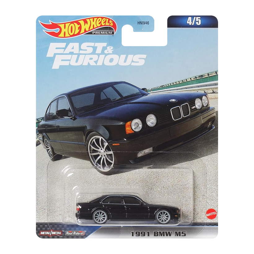Машинка Premium Hot Wheels 1991 BMW M5 E34 Fast & Furious 1:64 HNW46/HKD28 Black - Retromagaz