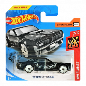 Машинка Базова Hot Wheels '68 Mercury Cougar Flames 1:64 GMR67 Black - Retromagaz