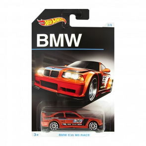 Тематична Машинка Hot Wheels BMW E36 M3 Race BMW DJM82 Orange Новий Пошкоджена Упаковка - Retromagaz