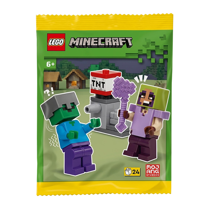 Конструктор Lego Фигурка Zombie Hunter with Zombie and TNT Launcher Paper Bag Minecraft L0002254 Новый - Retromagaz