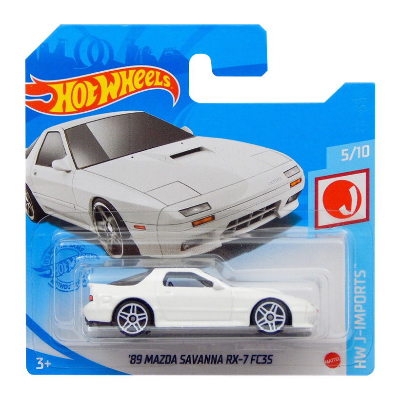 Машинка Базова Hot Wheels '89 Mazda Savanna RX-7 FC3S J-Imports 1:64 GTB04 White - Retromagaz
