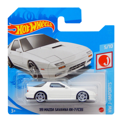 Машинка Базова Hot Wheels '89 Mazda Savanna RX-7 FC3S J-Imports 1:64 GTB04 White - Retromagaz
