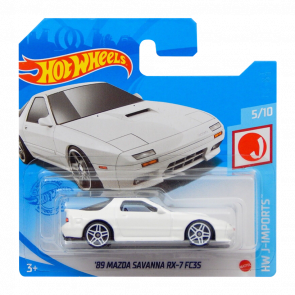Машинка Базова Hot Wheels '89 Mazda Savanna RX-7 FC3S J-Imports 1:64 GTB04 White