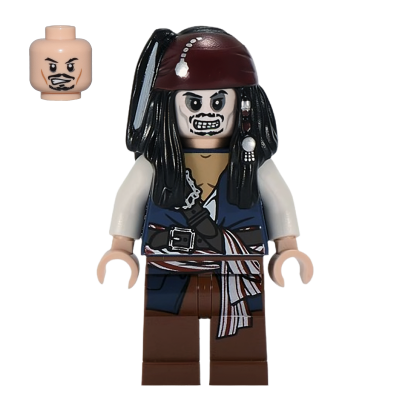 Фігурка Lego Pirates of the Caribbean Captain Jack Sparrow Skeleton Films poc012 Б/У - Retromagaz