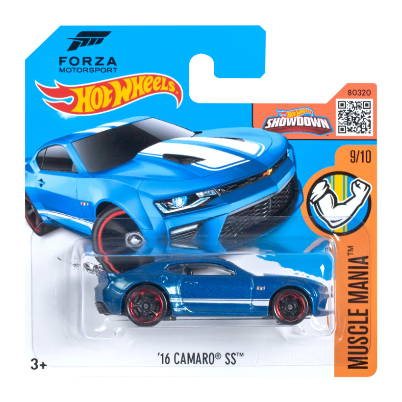 Машинка Базовая Hot Wheels '16 Camaro SS Forza Motorsport Muscle Mania 1:64 DHP14 Metallic Blue - Retromagaz