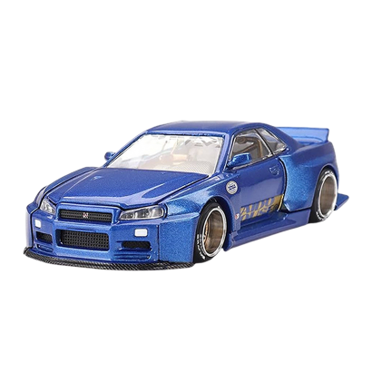 Машинка Premium MINI GT Nissan Skyline GT-R (R34) Kaido Works Shinjuku V2 1:64 KHMG158 Blue Машинка Premium MINI GT Nissan Skyline GT-R (R34) Kaido Works Shinjuku V2 1:64 KHMG158 Blue - Retromagaz