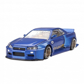 Машинка Premium MINI GT Nissan Skyline GT-R (R34) Kaido Works Shinjuku V2 1:64 KHMG158 Blue - Retromagaz
