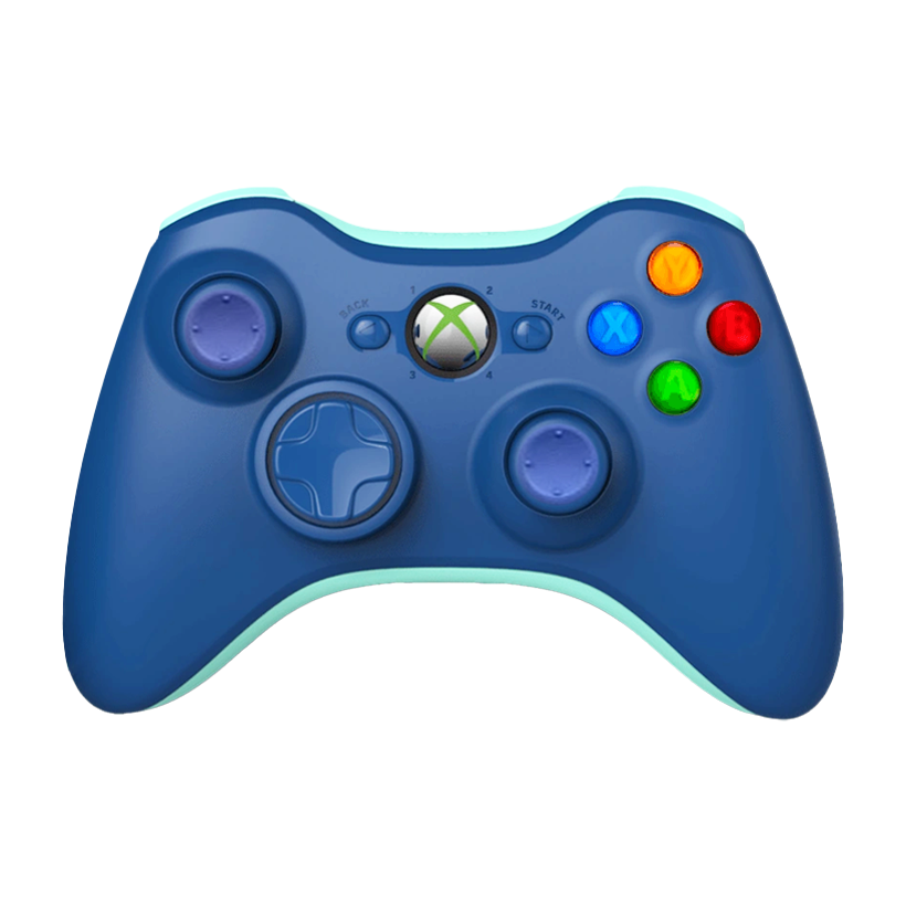 Геймпад Бездротовий Microsoft Xbox 360 Walmart Limited Edition Blue White Б/У - Retromagaz