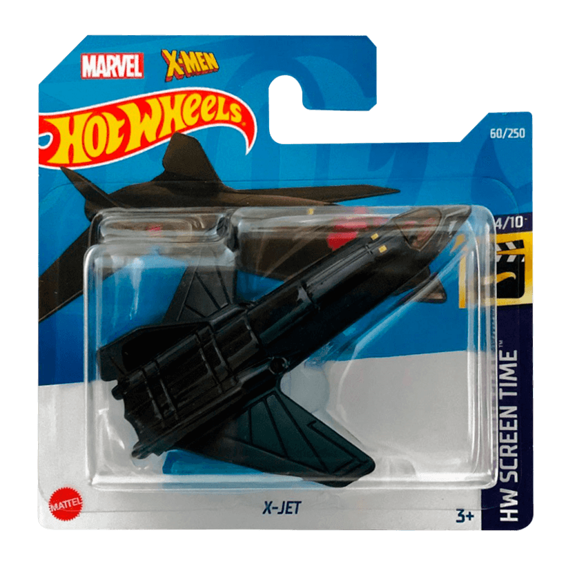 Машинка Базова Hot Wheels Marvel X-Men X-Jet Screen Time 1:64 HCT54 Black - Retromagaz