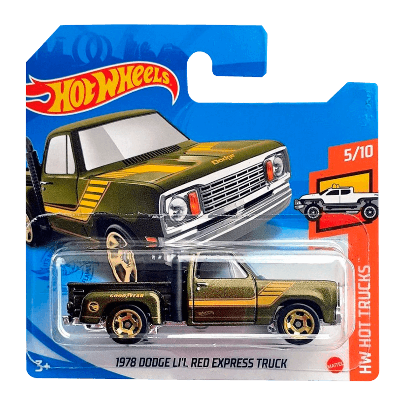 Машинка Базова Hot Wheels 1978 Dodge Li'l Red Express Truck Treasure Hunts Hot Trucks 1:64 GTC95 Green - Retromagaz