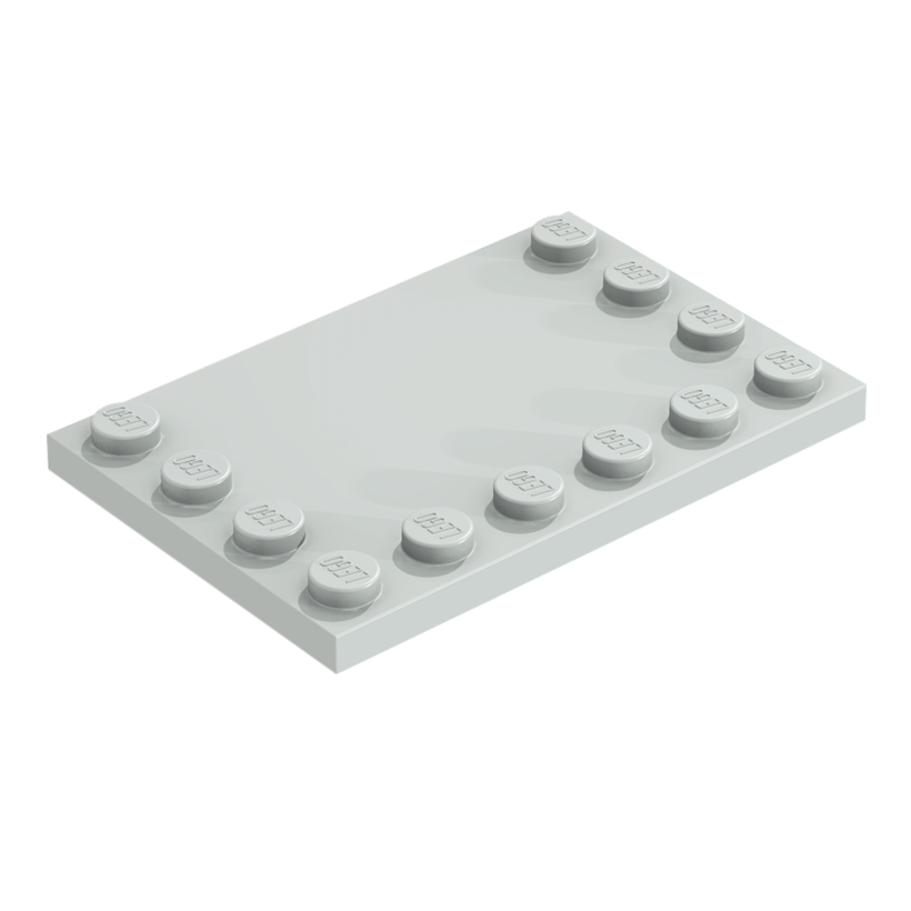 Плитка 4шт Lego Модифицированная Studs on Edges 4 x 6 6180 4211838 Light Bluish Grey Б/У - Retromagaz