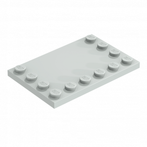 Плитка Lego Модифицированная Studs on Edges 4 x 6 6180 4211838 Light Bluish Grey 4шт Б/У