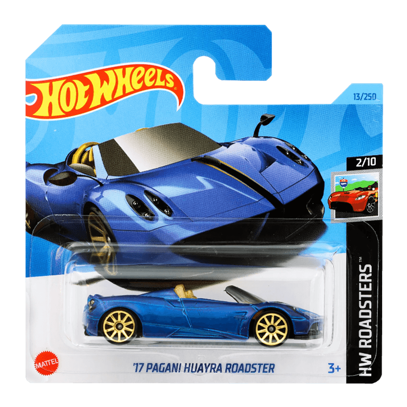 Машинка Базовая Hot Wheels '17 Pagani Huayra Roadster Roadsters 1:64 HKK08 Dark Blue - Retromagaz
