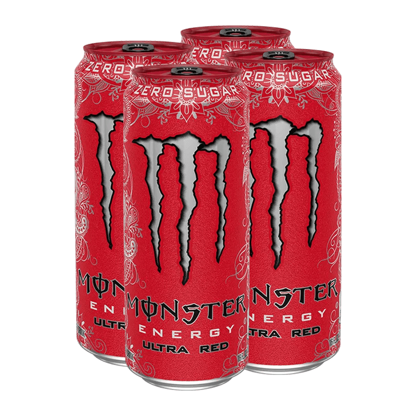 Набір Напій Енергетичний 4шт Monster Energy Ultra Red Zero Sugar 500ml - Retromagaz