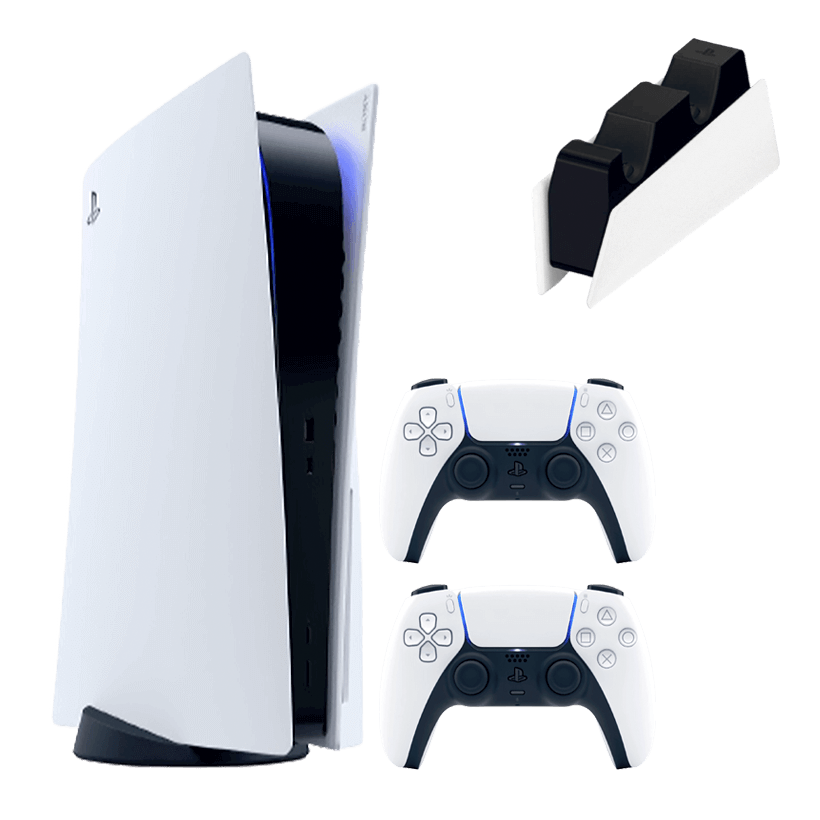 Набор Консоль Sony PlayStation 5 Blu-ray 825GB White Новый + Геймпад Беспроводной DualSense + Зарядное Устройство Проводной DualSense - Retromagaz